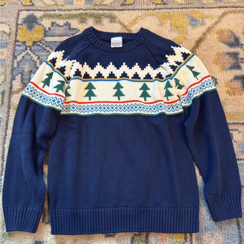 Hanna Andersson Winter Sweater with Green Trees